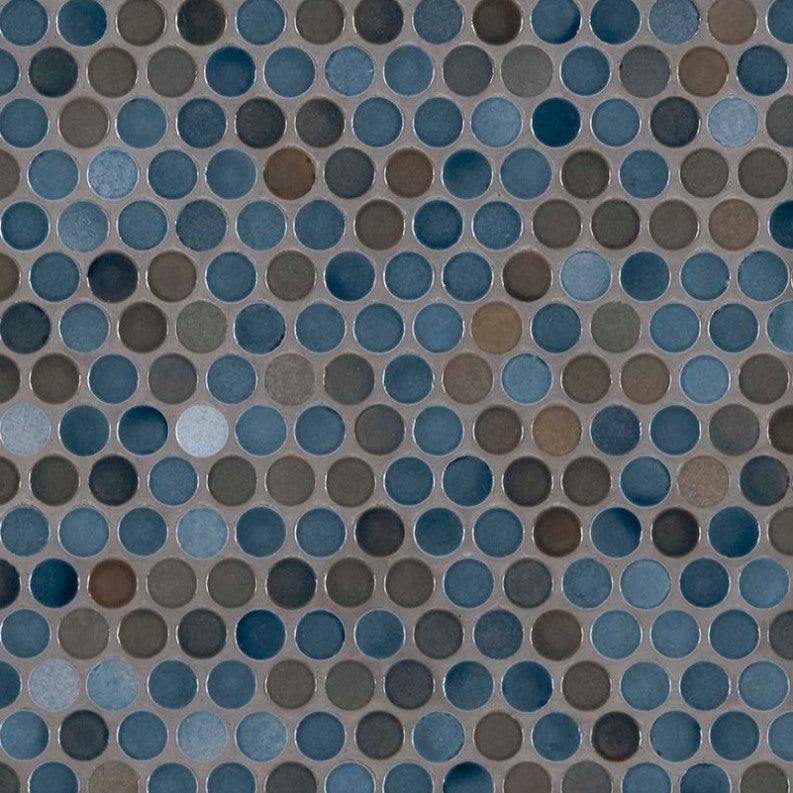 MSI Backsplash and Wall Tile Penny Round Azul Glossy 6mm