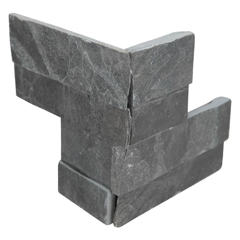 MSI Hardscaping Stacked Stone Corner Panel Premium Black Mini 4.5" x 9"