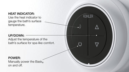 Kohler Stargaze 60" X 34" Freestanding Heated Bubblemassage Air Bath With Bask Heated Surface and Straight Shroud