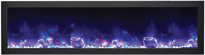 Remii 45″ Wide &  18″ High – Extra Tall Indoor or Outdoor, Built-in Only, Electric Fireplace With Black Steel Surround