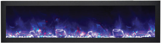 Remii 45″ Wide &  18″ High – Extra Tall Indoor or Outdoor, Built-in Only, Electric Fireplace With Black Steel Surround