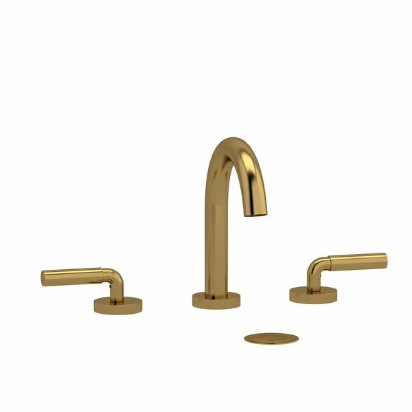 Riobel Riu Transitional 7" Widespread Lavatory Faucet With C-Spout- Brushed Gold With Lever Handles