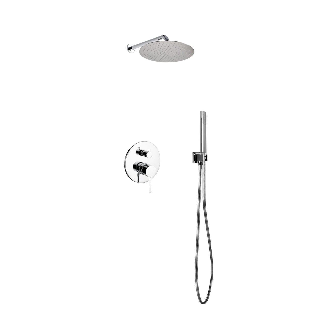 Kube Bath Aqua Rondo Shower Set With 12" Rain Shower and Handheld Chrome