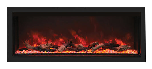 Remii 55″ Wide & 18″ High – Indoor or Outdoor, Built-in Only, Electric Fireplace With Black Steel Surround.