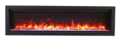 Remii Wm-42 – 42″ Wide Basic, Clean-face Built in Electric Fireplace With Clear Media and Black Steel Surround