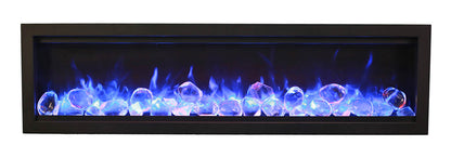 Remii Wm-42 – 42″ Wide Basic, Clean-face Built in Electric Fireplace With Clear Media and Black Steel Surround