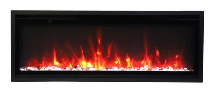 Remii Wm-slim-45 – 45″ Wide Extra Slim Wall Mount Electric Fireplace – With Black Steel Surround