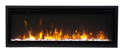 Remii Wm-slim-55 – 55″ Wide Extra Slim Wall Mount Electric Fireplace – With Black Steel Surround