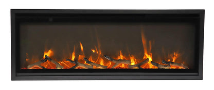 Remii Wm-slim-55 – 55″ Wide Extra Slim Wall Mount Electric Fireplace – With Black Steel Surround