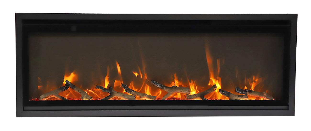Remii Wm-slim-45 – 45″ Wide Extra Slim Wall Mount Electric Fireplace – With Black Steel Surround