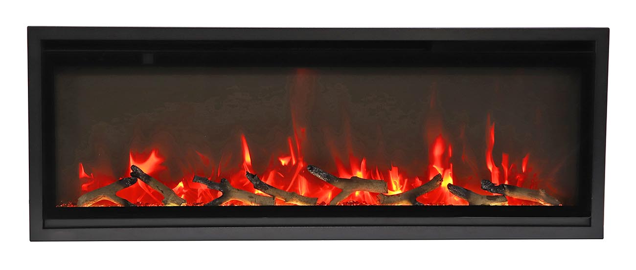 Remii Wm-slim-55 – 55″ Wide Extra Slim Wall Mount Electric Fireplace – With Black Steel Surround