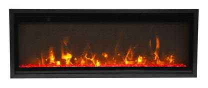 Remii Wm-slim-65 – 65″ Wide Extra Slim Wall Mount Electric Fireplace – With Black Steel Surround