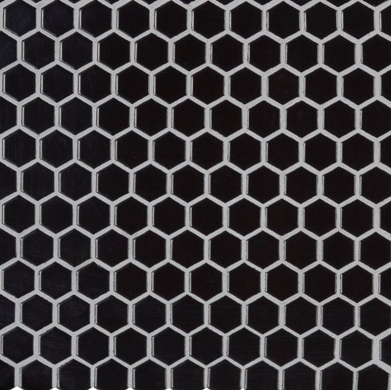 MSI Backsplash and Wall Tile Retro Nero 1" Hexagon Glossy 6mm