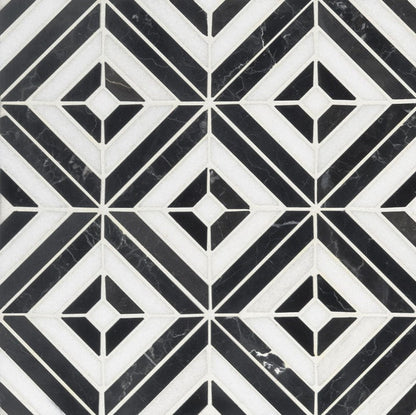 MSI Backsplash and Wall Tile Rhombix Nero Polished 12" x 12" 10mm