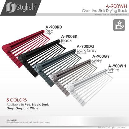 Stylish 20" Over the Sink Roll-up Drying Rack White A-900WH
