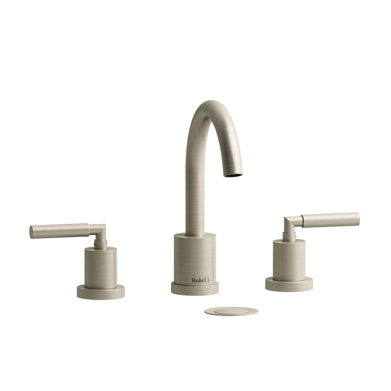 Riobel Sylla Transitional 8 1/4" Widespread Lavatory Faucet- Brushed Nickel With Lever Handles
