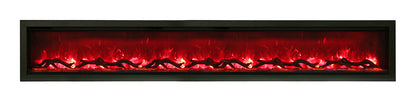 Remii Wm-88 – 88″ Wide Basic, Clean-face Built in Electric Fireplace With Clear Media and Black Steel Surround