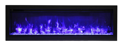 Remii Wm-88 – 88″ Wide Basic, Clean-face Built in Electric Fireplace With Clear Media and Black Steel Surround