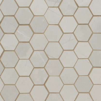 MSI Sande Ivory Hexagon Mosaic Porcelain Tile Matte 2" x 2" 12" x 12"