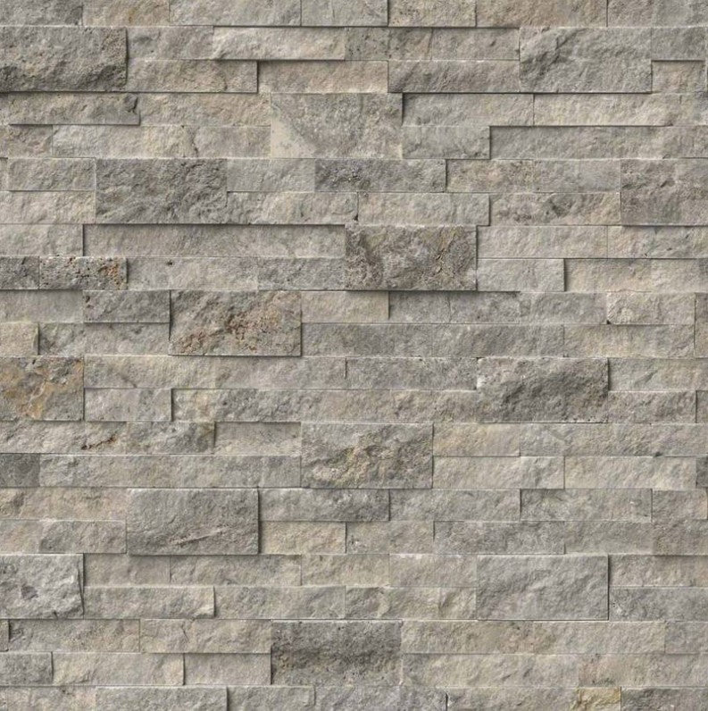 MSI Hardscaping Stacked Stone Panel Silver Travertine 6" x 24"