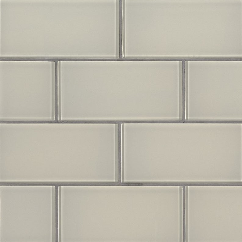 MSI Backsplash and Wall Tile Snowcap White Glass Tile 3" x 6" 8mm