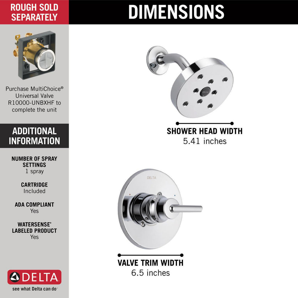 Delta TRINSIC Monitor 14 Series H2Okinetic Shower Trim - Chrome