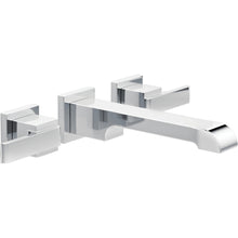 Delta ARA Two Handle Wall Mount Bathroom Faucet Trim (Valve Sold Separately)