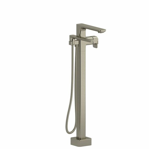 Riobel Equinox 31 1/2" Modern Single Hole Floor Mount Tub Filler Trim- Brushed Nickel