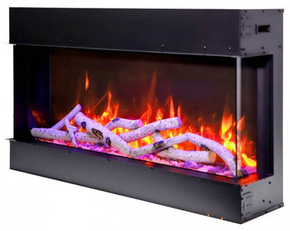 Remii 72-bay-slim – 72″ Wide X 3-7/8″ in Depth – 3 Sided Glass Electric Fireplace