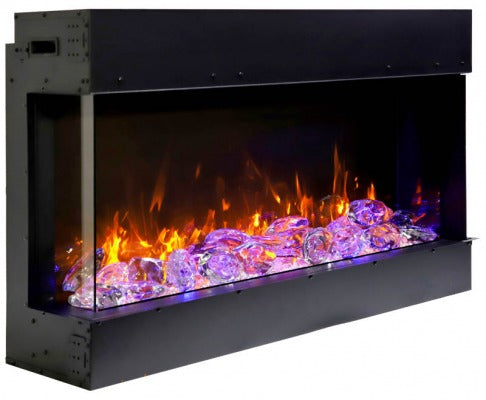 Amantii True View Slim Smart 30″ – Wide X 3-7/8″ in Depth – 3 Sided Glass Electric Fireplace