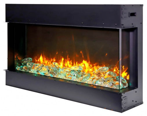 Amantii True View Slim Smart 30″ – Wide X 3-7/8″ in Depth – 3 Sided Glass Electric Fireplace