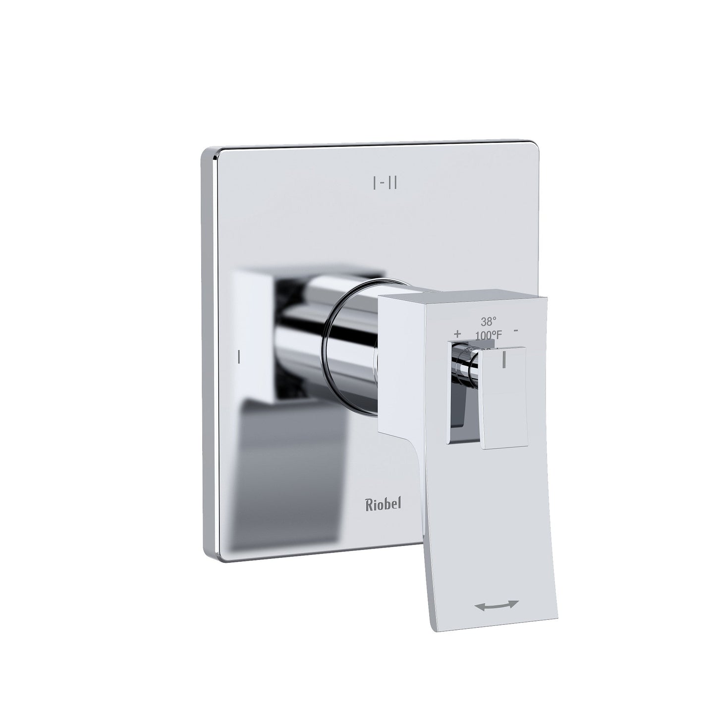 Riobel Zendo Modern 1/2 Inch Thermostatic And Pressure Balance Trim With Up To 3 Functions - Chrome