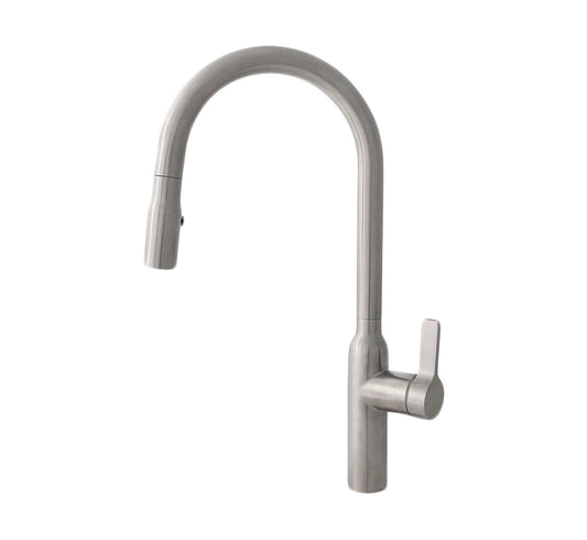 Stylish Napoli 18.75" Kitchen Faucet Single Handle Pull Down Dual Mode Stainless Steel Brushed Finish K-133S