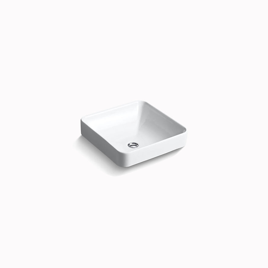 Kohler Vox Square Vessel Bathroom Sink- White 16.25" x 16.25" x 3.25"