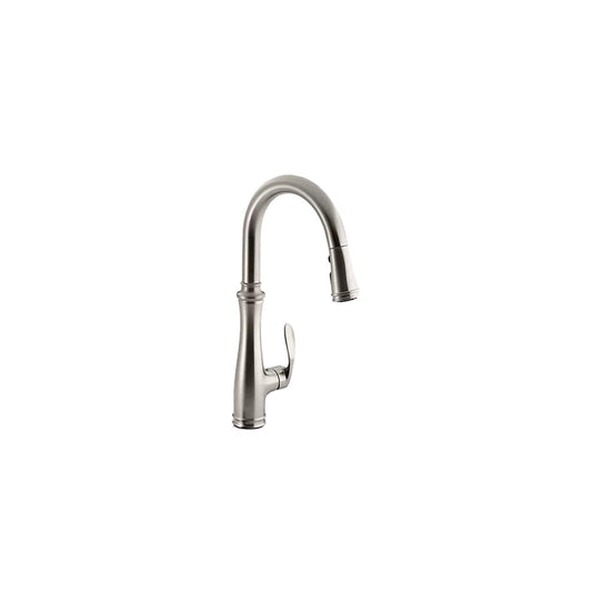 Kohler Bellera Single Hole or Three Hole Kitchen Sink Faucet with Pull-Down 16-3/4" Spout and Right Hand Lever Handle- Vibrant Stainless