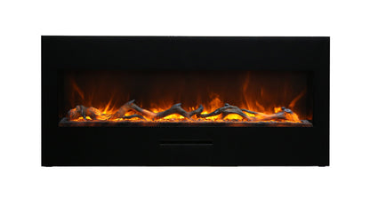 Amantii Wm-fm-bg Wall Mount or Flush Mount Electric Fireplace With Glass Surround