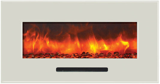 Amantii WM-FM-34-4423-BG  Wall Mount or Flush Mount Electric Fireplace With Glass Surround