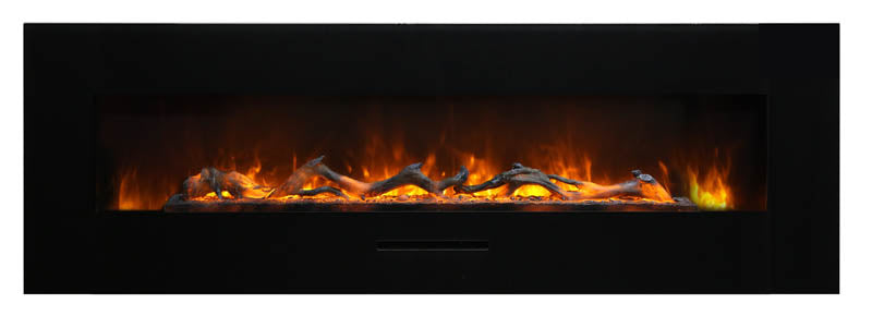 Amantii WM-FM-60-7023-BG Wall Mount or Flush Mount Electric Fireplace With Glass Surround