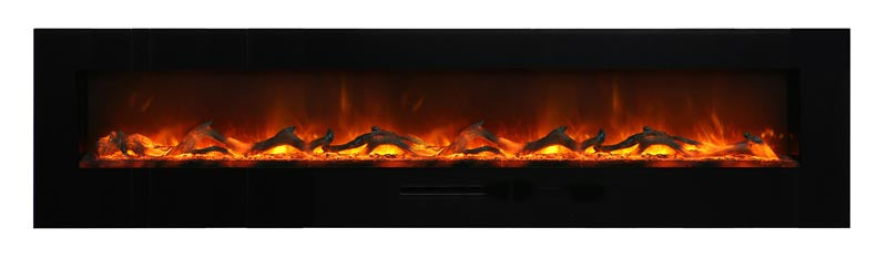 Amantii WM-FM-88-10023-BG Wall Mount or Flush Mount Electric Fireplace With Glass Surround