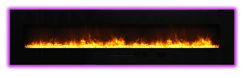 Amantii WM-FM-88-10023-BG Wall Mount or Flush Mount Electric Fireplace With Glass Surround