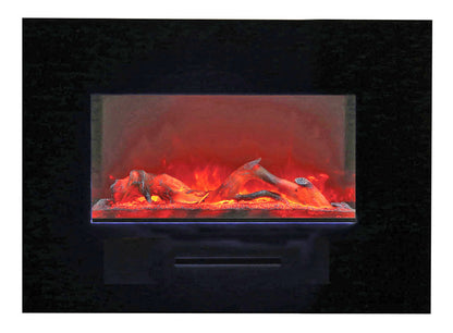 Amantii WM-FM-48-5823-BG Wall Mount or Flush Mount Electric Fireplace With Glass Surround