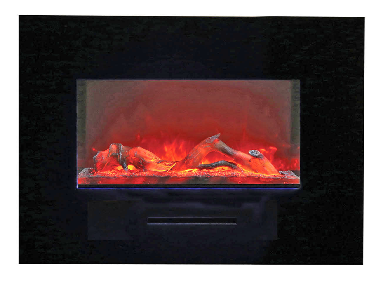 Amantii WM-FM-48-5823-BG Wall Mount or Flush Mount Electric Fireplace With Glass Surround