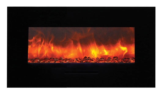 Amantii Wm-fm-bg Wall Mount or Flush Mount Electric Fireplace With Glass Surround