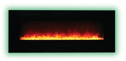 Amantii WM-FM-60-7023-BG Wall Mount or Flush Mount Electric Fireplace With Glass Surround