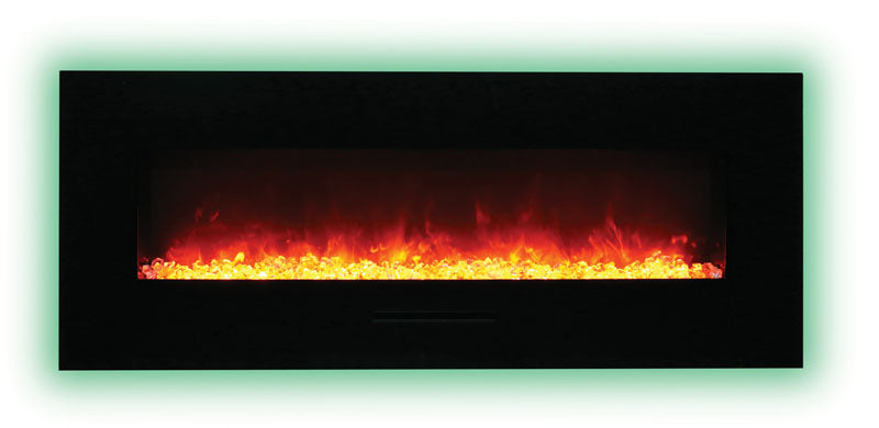 Amantii WM-FM-88-10023-BG Wall Mount or Flush Mount Electric Fireplace With Glass Surround