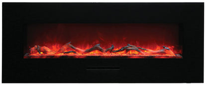 Amantii WM-FM-48-5823-BG Wall Mount or Flush Mount Electric Fireplace With Glass Surround