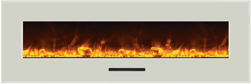 Amantii WM-FM-60-7023-BG Wall Mount or Flush Mount Electric Fireplace With Glass Surround