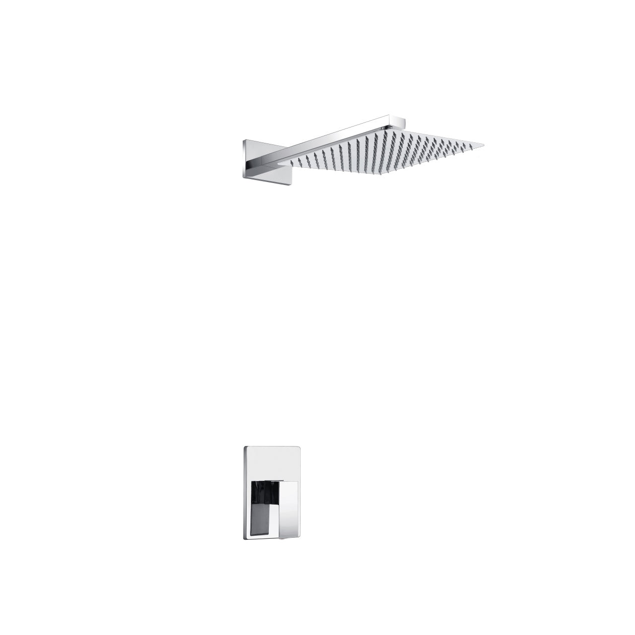 Kube Bath Aqua Piazza Shower Set With 8" Square Rain Shower Head Chrome