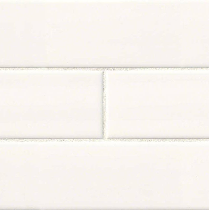 MSI Backsplash and Wall Tile White Glossy Subway Tile 4" x 12"