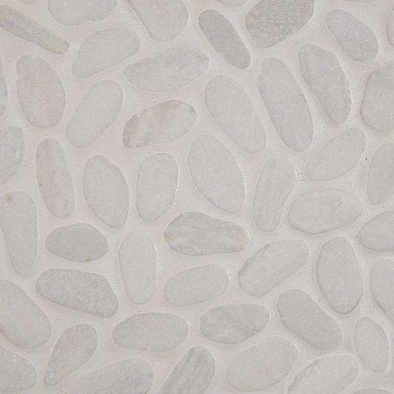 MSI Backsplash and Wall Tile White Marble Pebbles Tumbled Pattern 10mm 12" x 12"